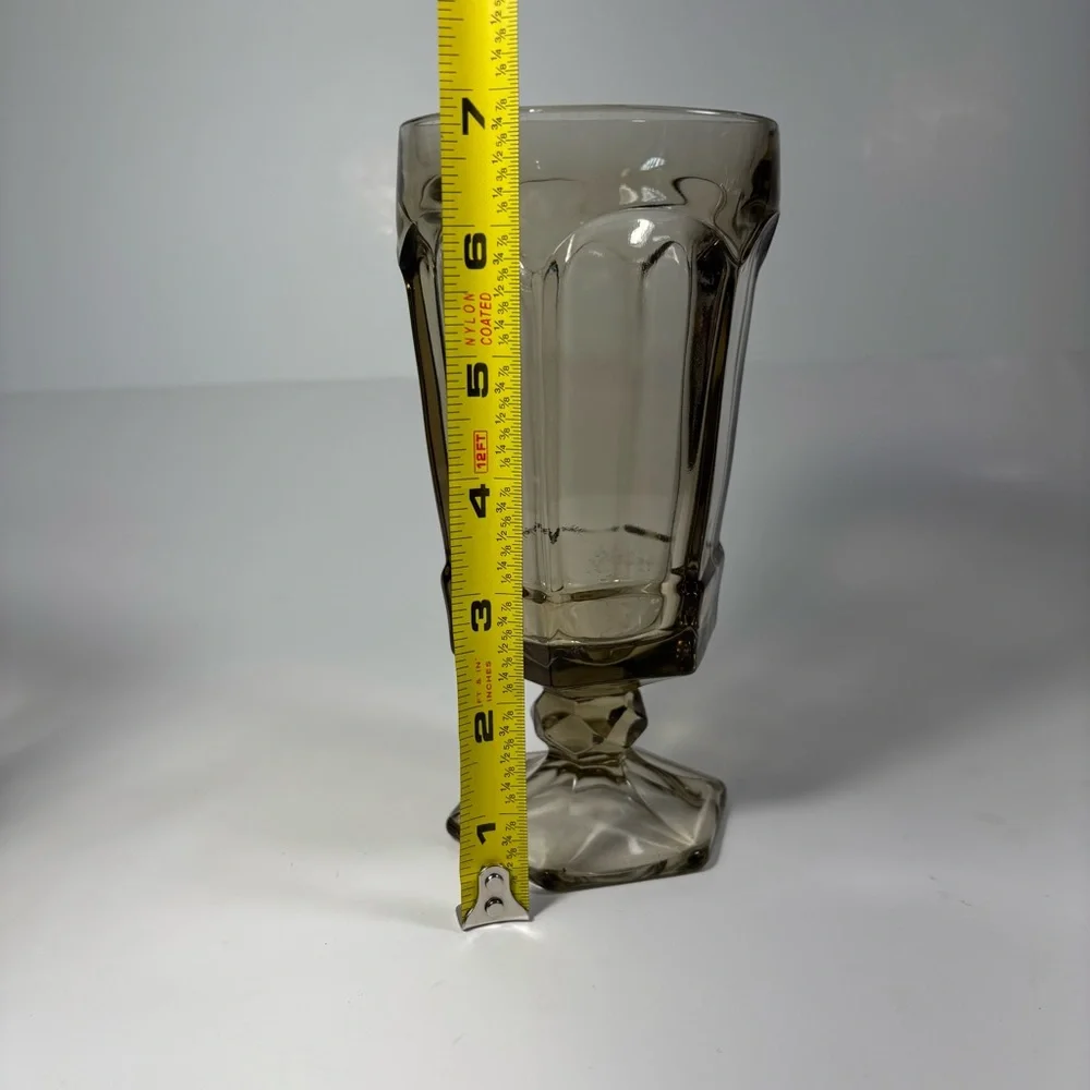 Fostoria Goblet Virginia Smokey Brown Footed Water Glass Tall 7